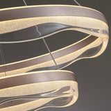 Modern Waves Circular Crystal Rod Pendant Light Dimmable