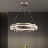Modern Waves Circular Crystal Rod Pendant Light Dimmable
