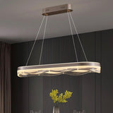Modern Waves Circular Crystal Rod Pendant Light Dimmable