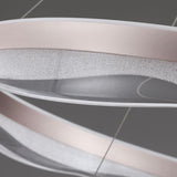 Modern Waves Circular Crystal Rod Pendant Light Dimmable