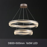 Modern Waves Circular Crystal Rod Pendant Light Dimmable
