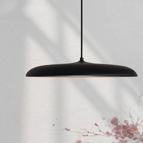 Modern Minimalist Disc Designer Flat Shade Hanging Lamp Pendant Light