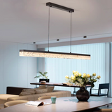 Modern Linear LED Pendant Light with Textured Diffuser