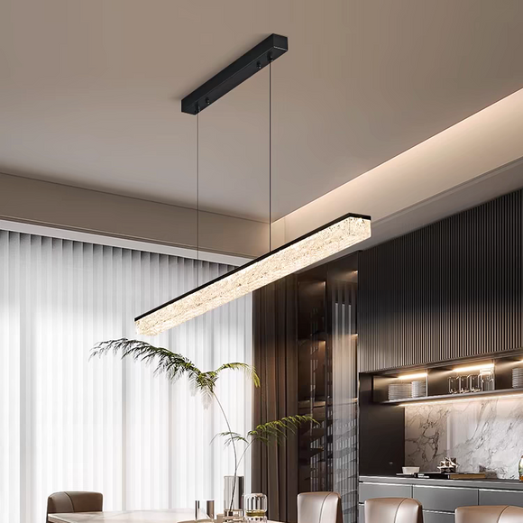 Modern Linear LED Pendant Light with Textured Diffuser
