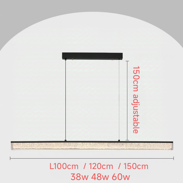 Modern Linear LED Pendant Light with Textured Diffuser | heparts