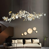 DIY Modern Luxury Ginkgo Leaf Porcelain Chandelier - Grand Staircase Lighting Ceramic Leaf