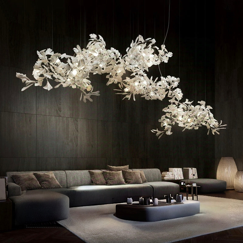 DIY Modern Luxury Ginkgo Leaf Porcelain Chandelier - Grand Staircase ...
