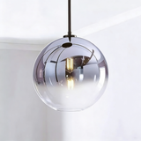 1/3-Lights Color Gradient Pendant Light Fixture Glass Globe Electroplated Modern