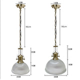 Industrial Vintage Pendant Light with Ribbed Glass Shade