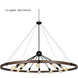 Industrial Rustic Light Fixture Farmhouse Wagon Wheel Chandelier Round Chandeliers