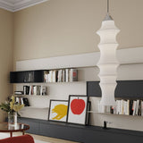 Layered Silk Fabric Pendant Lamp White Color Chandelier