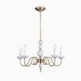 Luxury 3/5/6/8-Light Brass Glass Vintage Lamp Cream Glass Chandelier