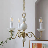 Luxury 3/5/6/8-Light Brass Glass Vintage Lamp Cream Glass Chandelier