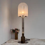 Luxury Cloud-Patterned Glass Floor Lamp in Anodized Solid Copper