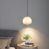 Luxury Copper  Marble Spherical LED Pendant Lighting Minimalist Style