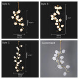 Luxury Solid Brass Organic Vine Chandelier - Handcrafted Art Glass G9 Pendant Light