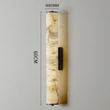 Luxury Modern Alabaster Cylindrical Wall Sconce – 3-Color Dimmable LED, Available in Black or Brass Finish