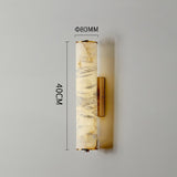 Luxury Modern Alabaster Cylindrical Wall Sconce – 3-Color Dimmable LED, Available in Black or Brass Finish