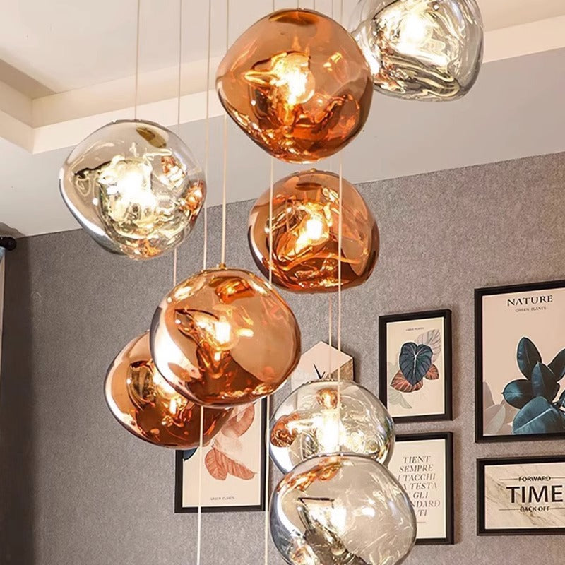 Melt Pendant Lava Irregular Shape Minimalist Glass Pendant Light Lamp Simple Ceiling Hanging Lamp Fixture heparts