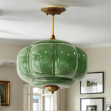 Mid-Century Modern Ribbed Glass Pendant Light – Vintage-Inspired Art Deco Ceiling Fixture