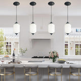 Mid-Century Modern Ribbed Glass Pendant Light – Vintage-Inspired Art Deco Ceiling Fixture with Aged Brass Hardware