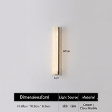 Minimalist Linear Cloud Marble & Copper LED Wall Sconce