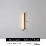 Minimalist Linear Cloud Marble & Copper LED Wall Sconce
