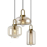 Modern Amber Glass Pendant Light – Minimalist Nordic Hanging Lamp