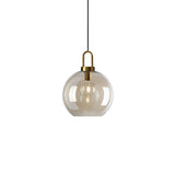 Modern Amber Glass Pendant Light – Minimalist Nordic Hanging Lamp