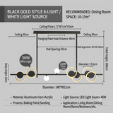 Modern Black LED Linear Pendant Light Minimalist Ring  Globe Dining Room Chandelier