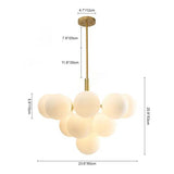 Modern Brass Bubble Ball Lighting Marais Glass Globe Dimmable Tiered Chandelier