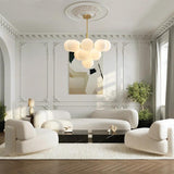 Modern Brass Bubble Ball Lighting Marais Glass Globe Dimmable Tiered Chandelier