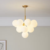 Modern Brass Bubble Ball Lighting Marais Glass Globe Dimmable Tiered Chandelier