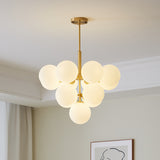 Modern Brass Bubble Ball Lighting Marais Glass Globe Dimmable Tiered Chandelier