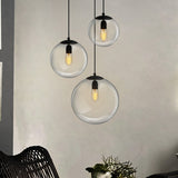 Modern Clear Glass Ball Pendant Light Fixture