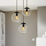 Modern Clear Glass Ball Pendant Light Fixture