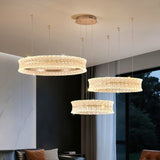 Modern Crystal Ring LED Chandelier – Luxury Geometric Circle & Linear Pendant Lighting