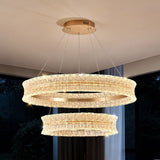 Modern Crystal Ring LED Chandelier – Luxury Geometric Circle & Linear Pendant Lighting