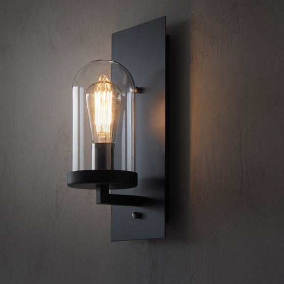 Modern Farmhouse Clear Glass Cylinder Wall Sconce Lighting