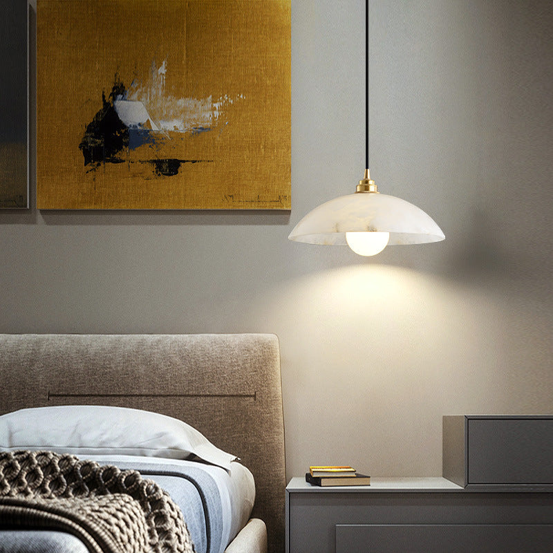 Modern Hemispherical Copper Cloud Stone Pendant Lighting heparts