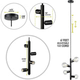 Modern Industrial 4-Light Adjustable Pendant - Matte Black