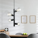 Modern Industrial 4-Light Adjustable Pendant - Matte Black