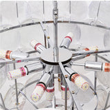 Modern Iridescent Glass Disc Chandelier - Layered Shell-Style Pendant Light