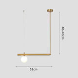 Modern Linear Globe Pendant Light, Minimalist Glass Shade Chandelier for Kitchen Island & Dining Room - Gold & Black