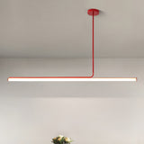 Modern Linear LED Pendant Light, Minimalist Hanging Chandelier T-Shaped
