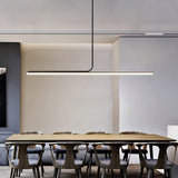 Modern Linear LED Pendant Light, Minimalist Hanging Chandelier T-Shaped