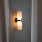Modern Luxury Alabaster Wall Sconce - Integrated LED Brass Sconce with Natural Marble Stone
