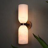 Modern Luxury Alabaster Wall Sconce - Integrated LED Brass Sconce with Natural Marble Stone