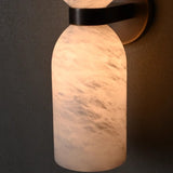 Modern Luxury Alabaster Wall Sconce - Integrated LED Brass Sconce with Natural Marble Stone