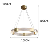 Modern Luxury Parallel LED Chandelier Acrylic Ceiling Light Fixture Gold Pendant Lighting